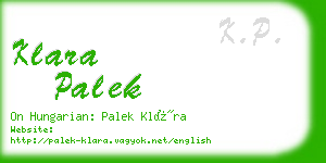 klara palek business card